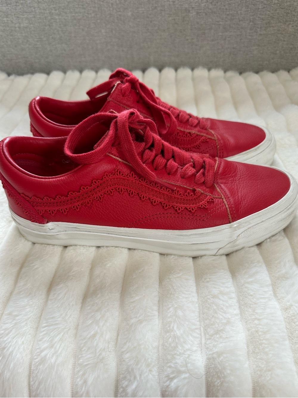 Vans Premium Old Skool Skate Shoe - Racing Red, Women's 9